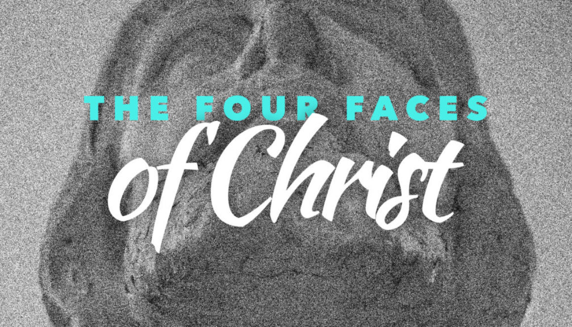 The Four Faces of Christ Series Banner - Black and White Photo of Jesus' Face