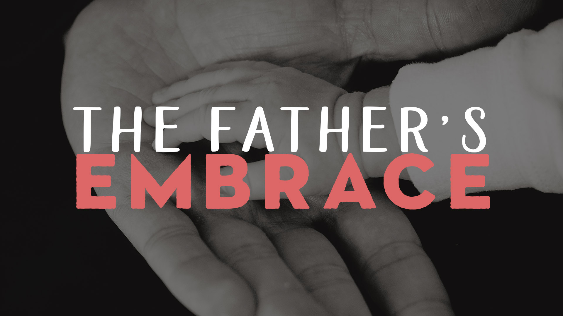 Father's Embrace Series Banner - Picture of Father's Hands Holding Child's Hands